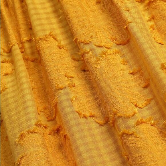 Lulus Charm and Charisma Burnout Floral Midi Dress in Mustard Yellow‎ XL - Picture 5 of 12